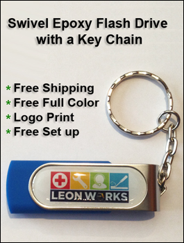 Swivel with Epoxy Dome and Key Chain